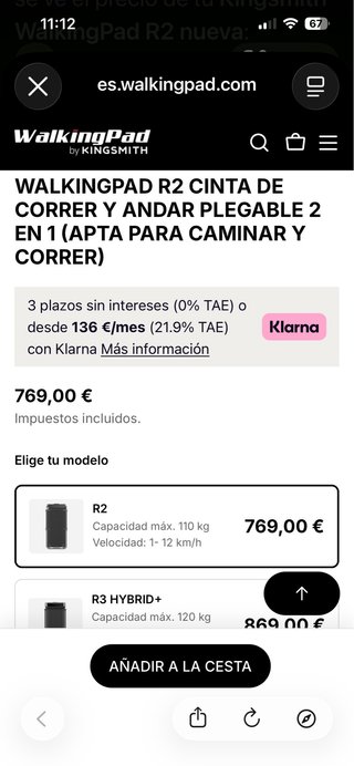 Cinta correr plegable Kingsmith WalkingPad R2