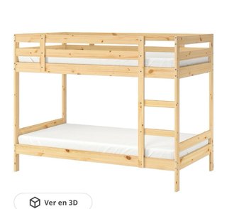Litera alta Ikea madera y blanco