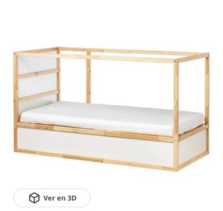 Litera alta Ikea madera y blanco