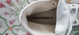 Converse Blancas Corazón Dorado