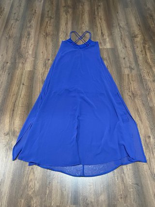 Elegante vestido largo azul