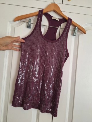 Top S 36 lentejuelas morado Sense