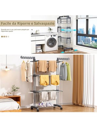 Stendino 4 Ripiani Upgrade St Grigio/Blu