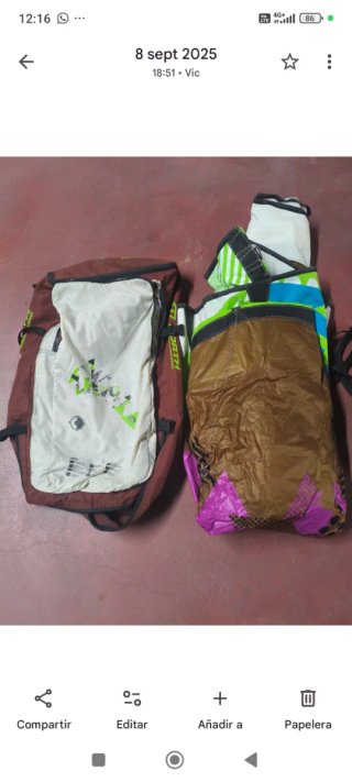 Equipo Kitesurf Completo(2 Cometas + Tabla + Barra