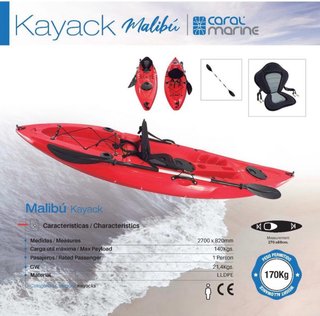 Kayak Malibu 1 persona rojo