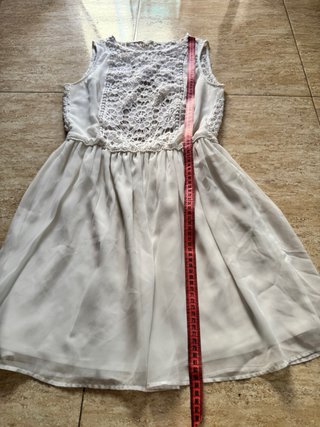 Vestido Zara Crochet Encaje Beige Talla M