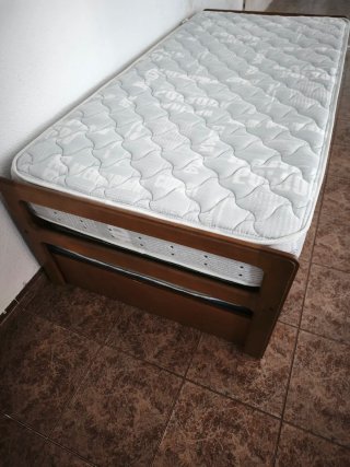Cama nido 90x180 madera y tela