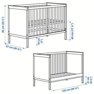 Cuna evolutiva IKEA SUNDVIK + colchón Visco Baby