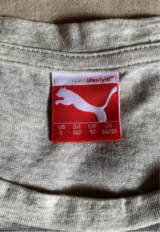 Camiseta Puma Gris Manga Corta
