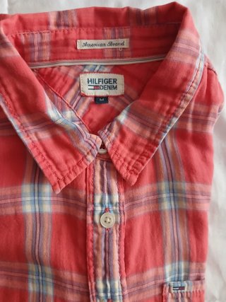 Camisa T Tommy Hilfiger cuadros rosa Talla M