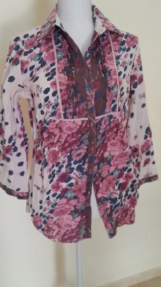Camicia donna cotone fantasia floreale