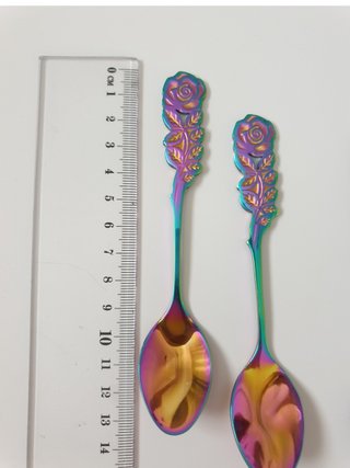 Set 4 Cucharas Tenedores Diseño Rosa