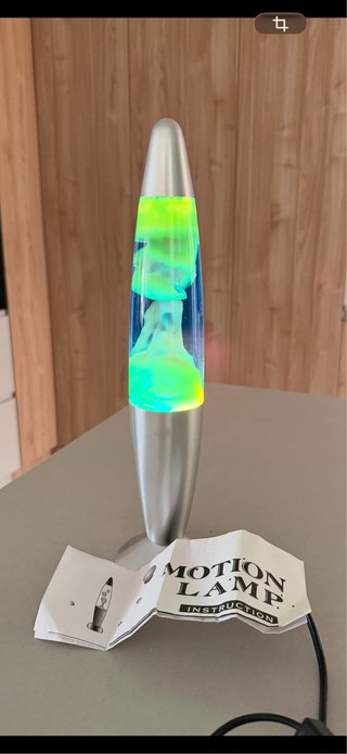 Lámpara de lava azul y verde