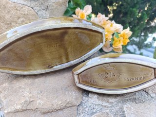 Due antiche fioriere in ceramica di Manises