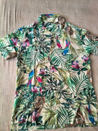 Camicia uomo fantasia tropicale David Naman