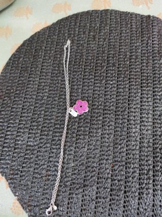 Bracciale donna fiore rosa argento