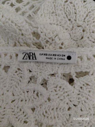 Top Zara Ganchillo Blanca