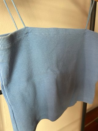 Crop top azul tirante fino
