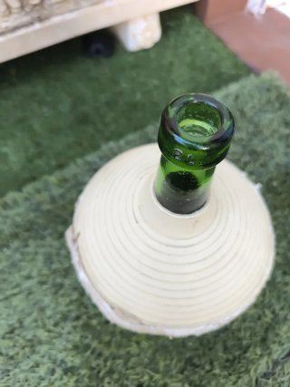 Botella Dama Juana Beige y Verde