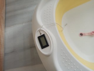 Bañera bebé plegable con termómetro