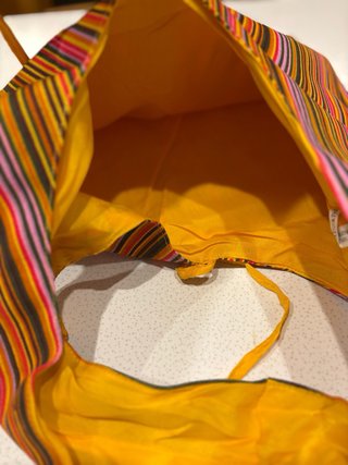 Borsa tracolla cotone mille righe multicolor
