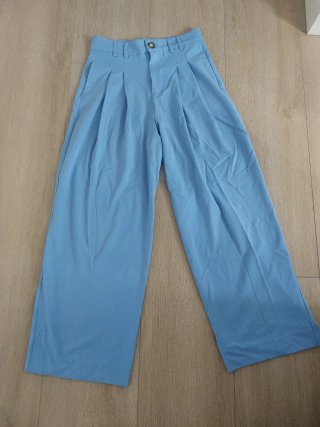 Pantalón vestir tiro alto azul