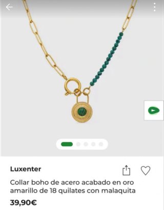 Collar Luxenter Oro y Verde