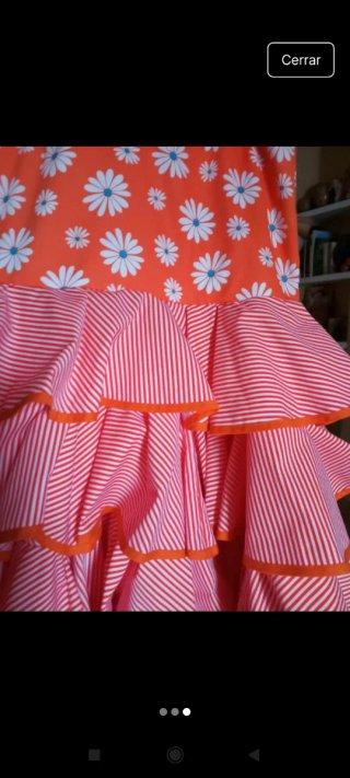 Vestido de flamenca naranja flores