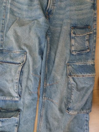 Pantalones Cargo Denim Bershka