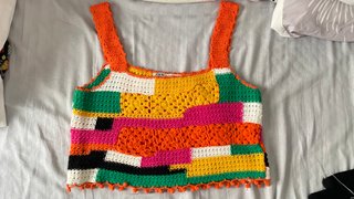 Top Zara Crochet Multicolor Talla Única