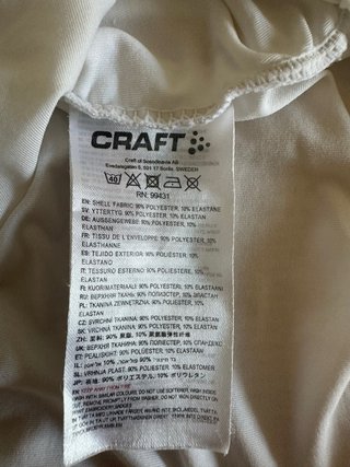 Camiseta técnica deportiva CRAFT blanca