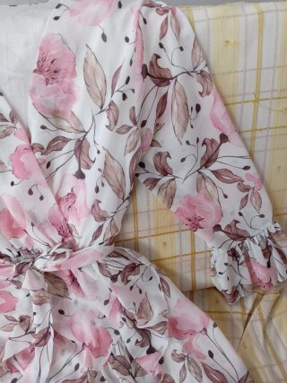Abito elegante floreale rosa taglia unica