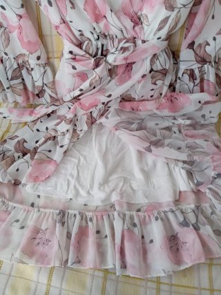 Abito elegante floreale rosa taglia unica