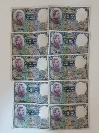 90 Billetes Españoles Antiguos