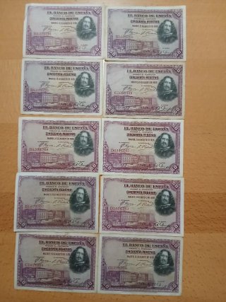90 Billetes Españoles Antiguos
