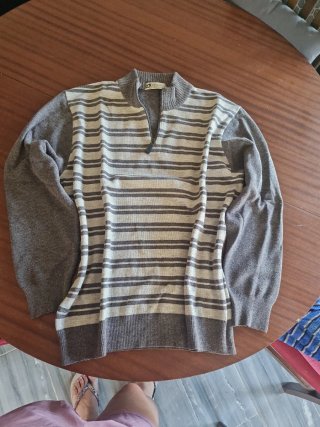 Jersey rayas manga larga cremallera