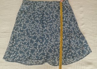 Falda estampada azul mujer