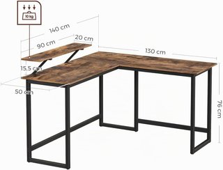 Escritorio L Madera y Metal