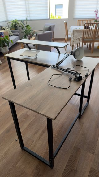 Escritorio L Madera y Metal
