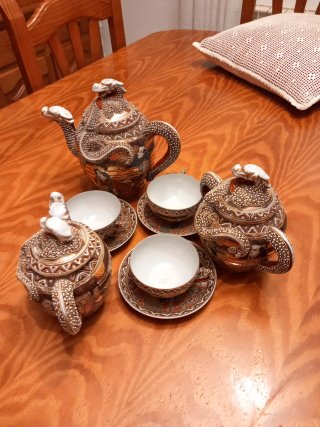 Juego de té antiguo 6 piezas