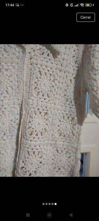 Chaqueta crochet blanca talla única
