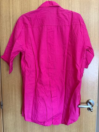 Camisa larga rosa tipo vestido
