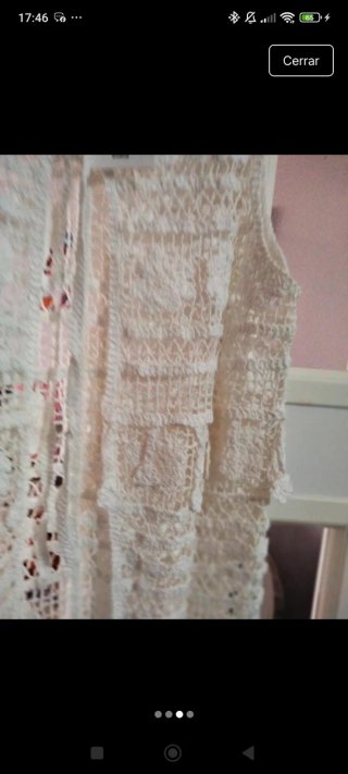 Chaleco crochet largo blanco