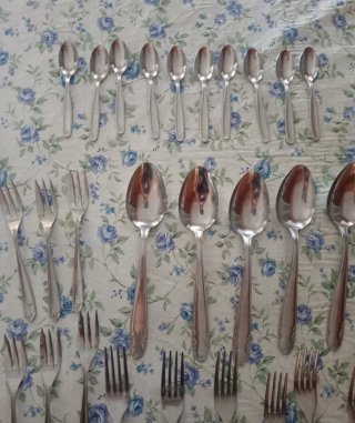 Set posate acciaio vintage, mancano coltelli