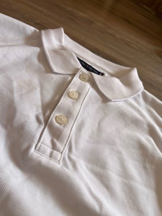 Polo Tommy Hilfiger manga larga blanco