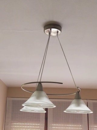 Lámpara de salón cristal y metal