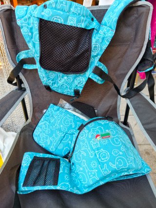 Mochila Portabebés Mini Baby Azul Estampada