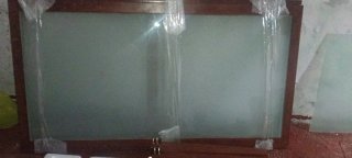 Mesa de comedor cristal y madera