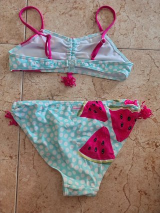 Bikini infantil sandía y lunares. Talla 14 años