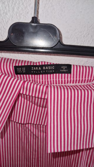 Pantalón largo rayas rosa fucsia y blancas